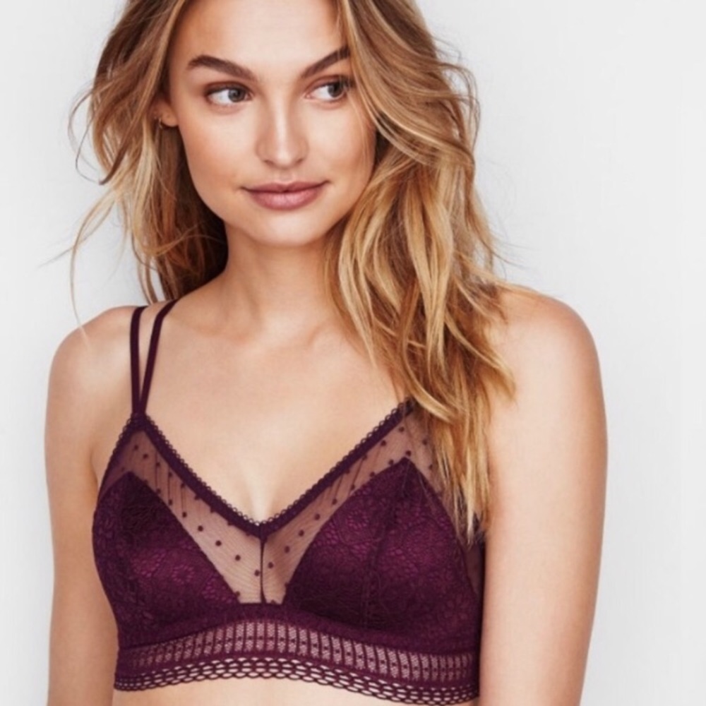 Victoria’s Secret dot mesh lace bralette S